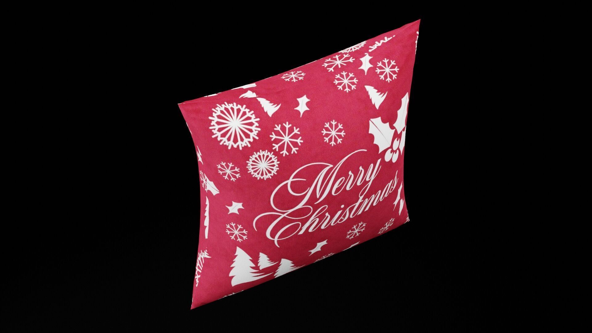 Christmas Cushion Low-poly 3D model_1
