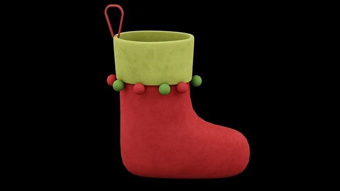Christmas Sock Low-poly 3D model
