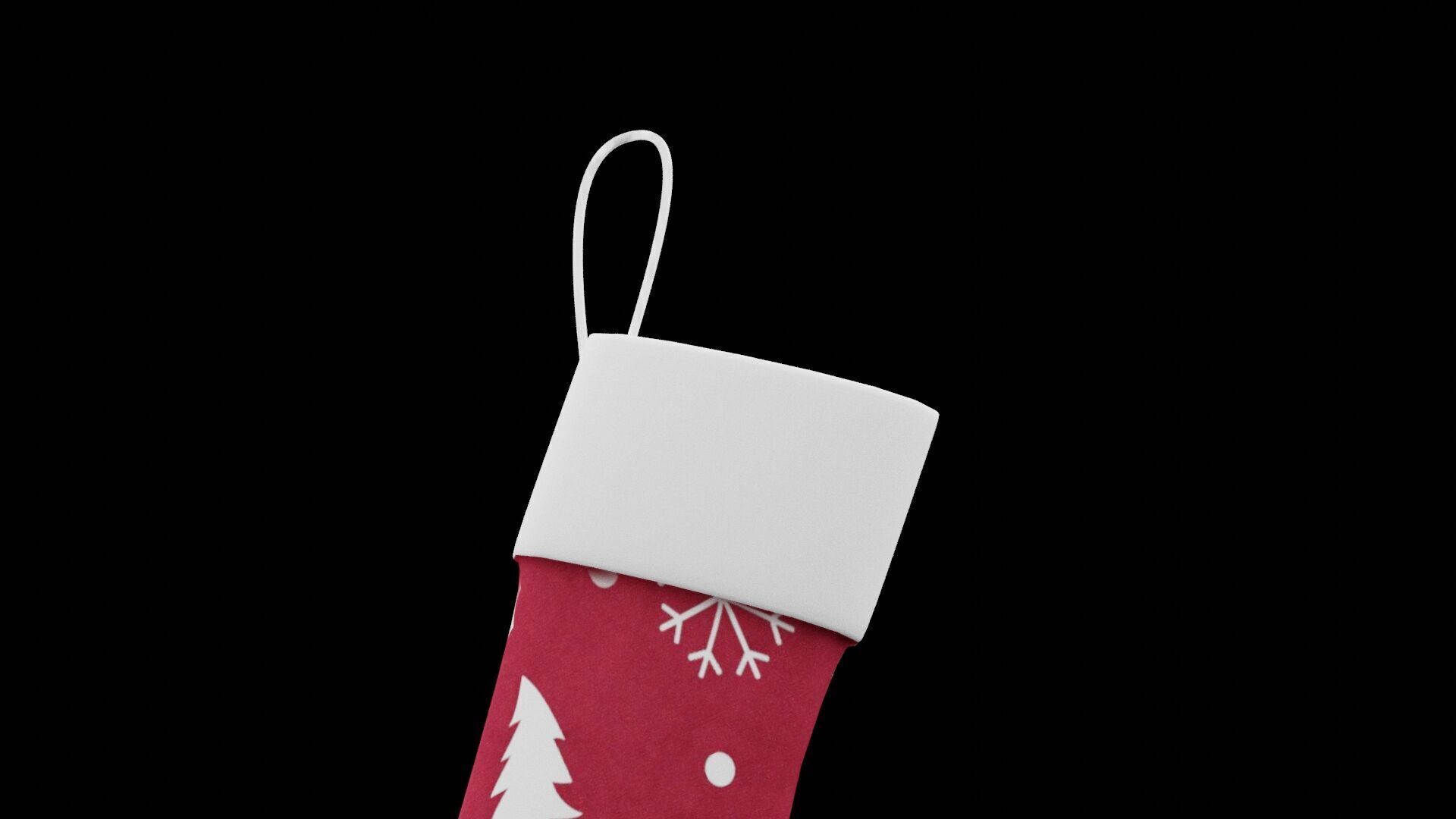 Christmas Sock Low-poly 3D model_3