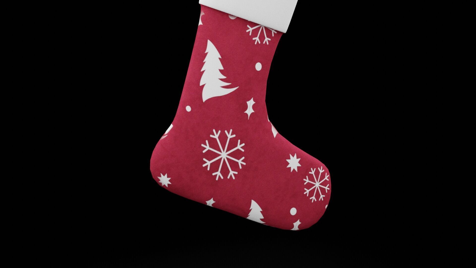 Christmas Sock Low-poly 3D model_5