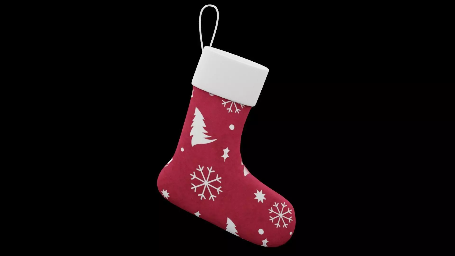Christmas Sock Low-poly 3D model_0