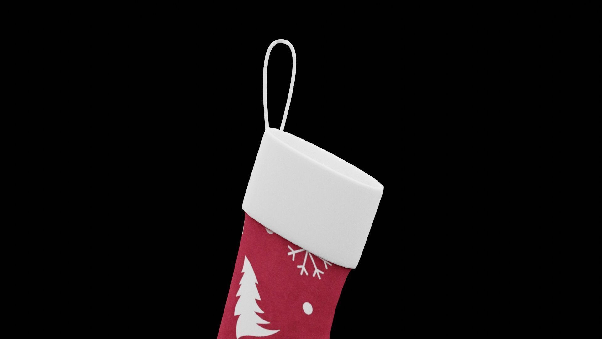 Christmas Sock Low-poly 3D model_2