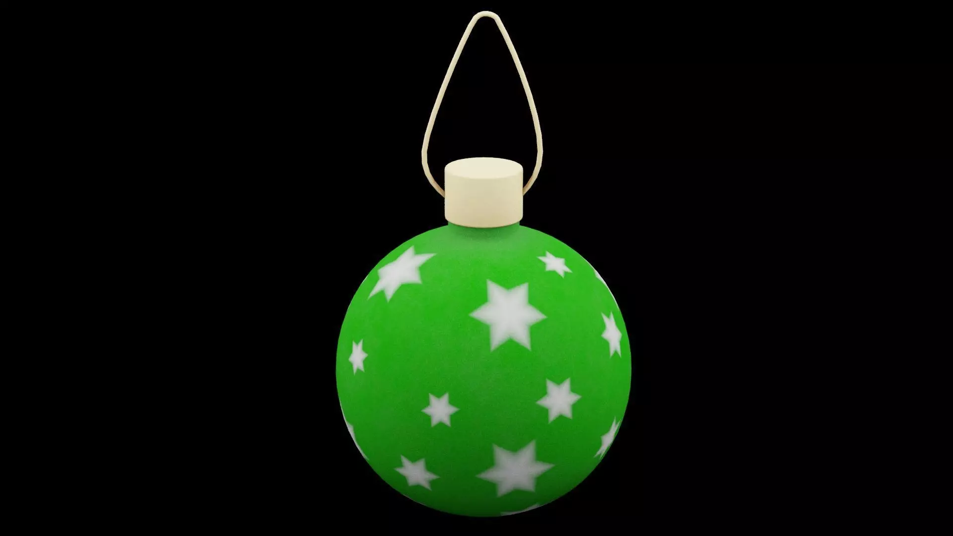Green Christmas Ball Low-poly 3D model_0