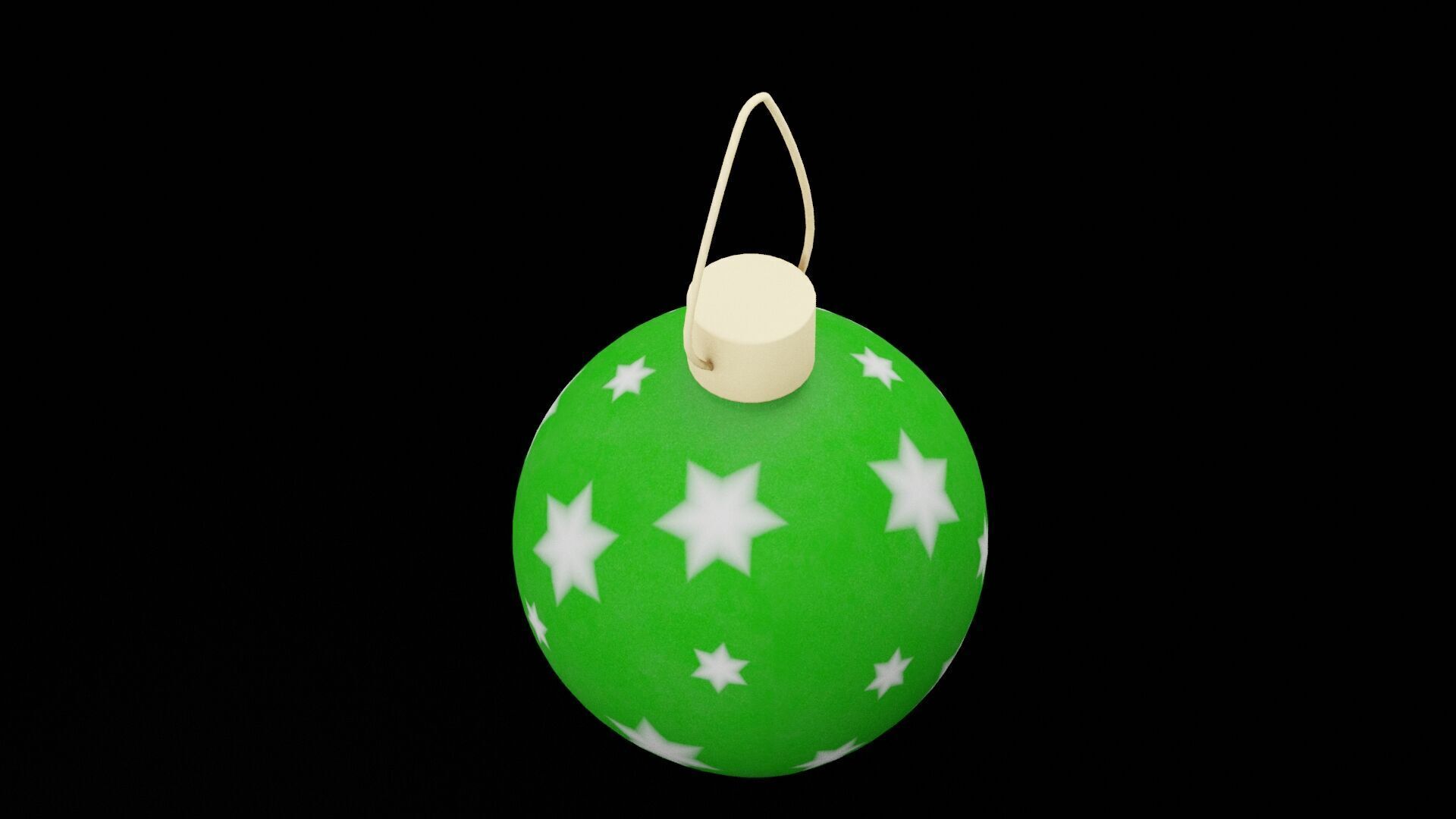 Green Christmas Ball Low-poly 3D model_1
