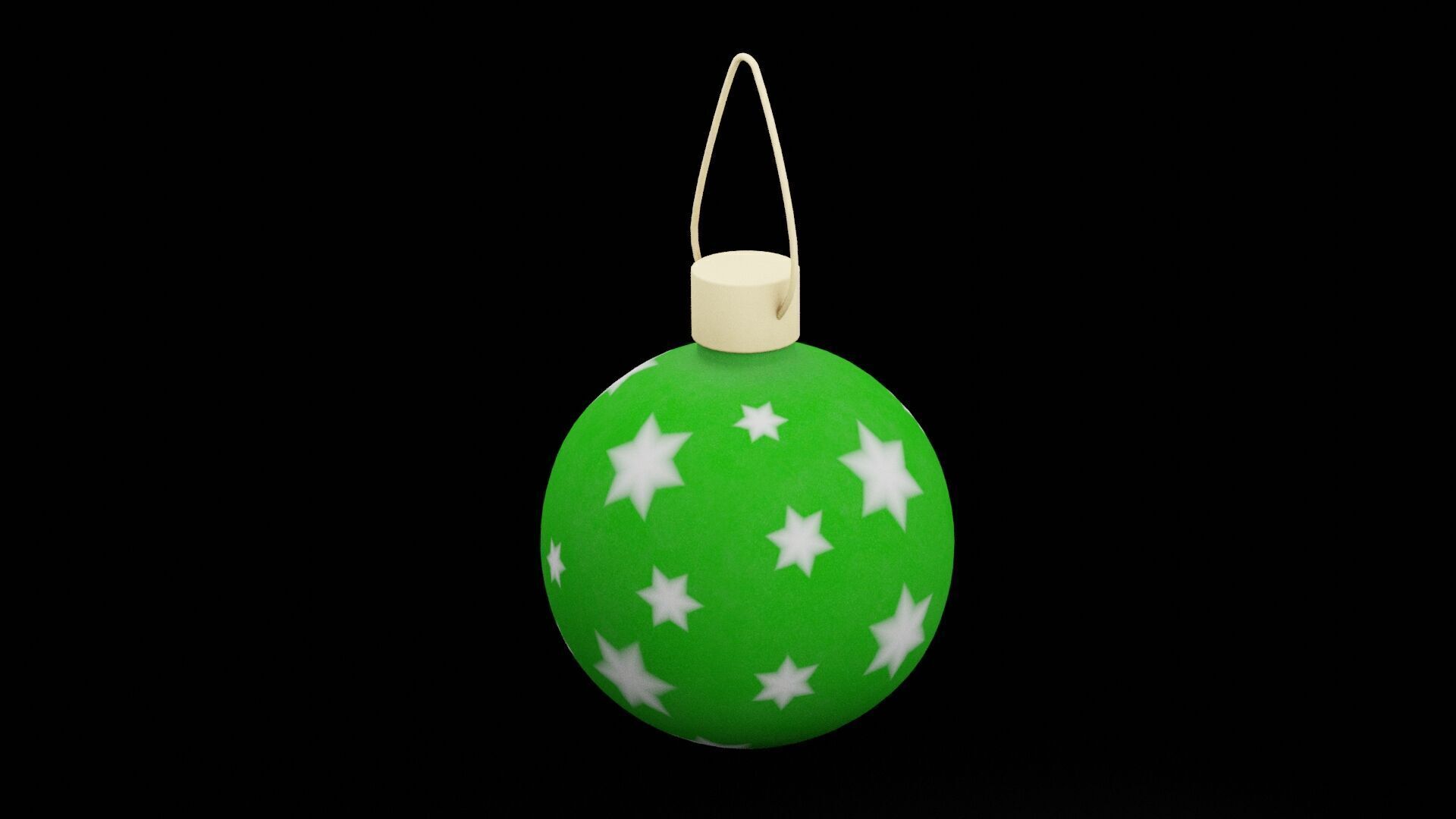 Green Christmas Ball Low-poly 3D model_4