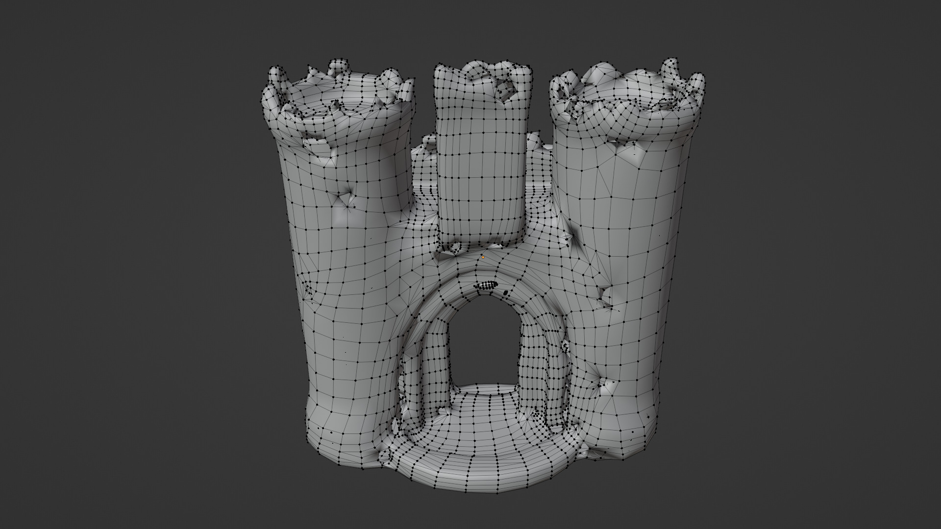 Fantasy Castle Gate Low-poly 3D model_6