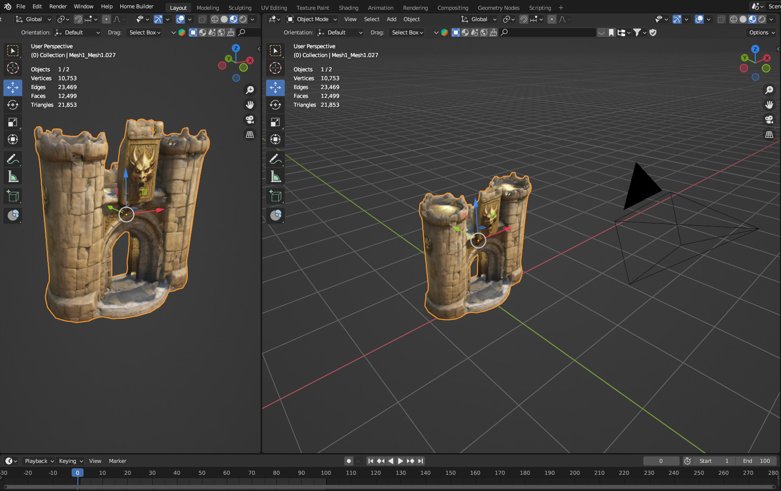 Fantasy Castle Gate Low-poly 3D model_3