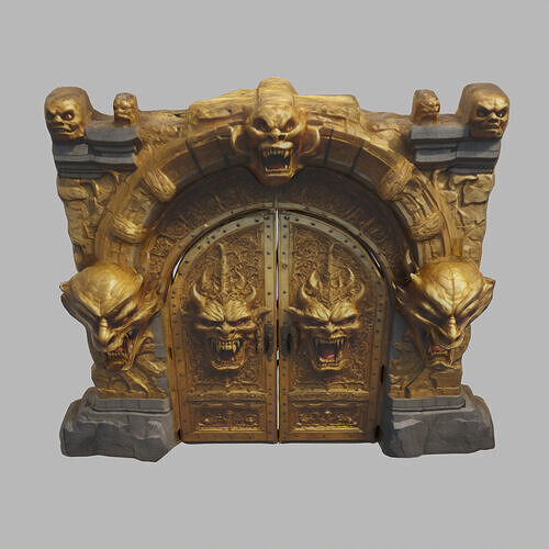 Fantasy Castle Gate 05 Low-poly 3D model 2