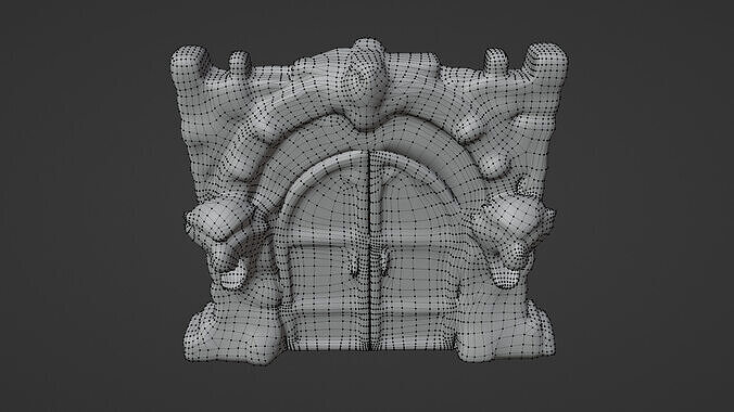 Fantasy Castle Gate 05 Low-poly 3D model 7