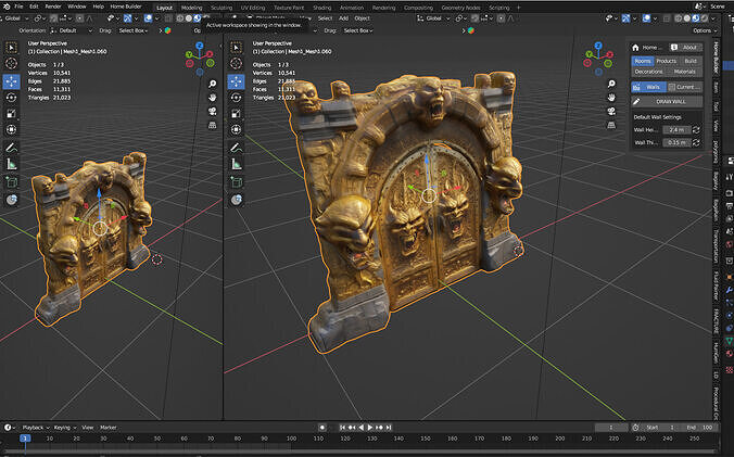 Fantasy Castle Gate 05 Low-poly 3D model 3
