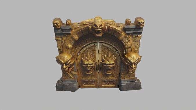 Fantasy Castle Gate 05 Low-poly 3D model 5