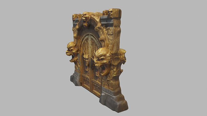 Fantasy Castle Gate 05 Low-poly 3D model 6