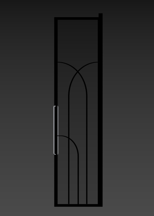 Modern Double Glass Door with Elegant Metal Frame Free 3D model_4