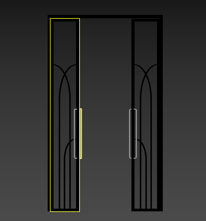 Modern Double Glass Door with Elegant Metal Frame Free 3D model_3