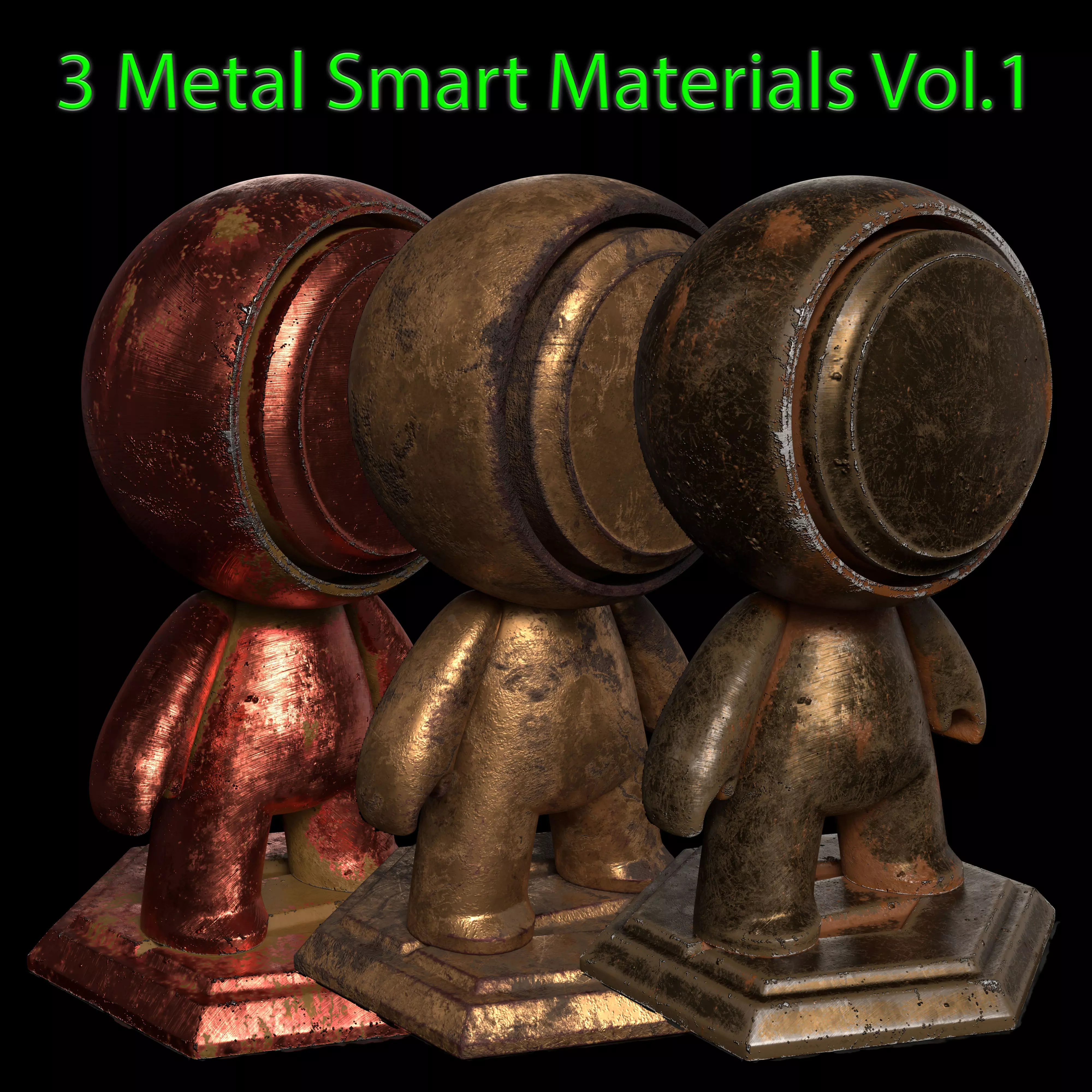 Smart Materials 01- Metal Damaged Materials for 3D Painter Texture_0