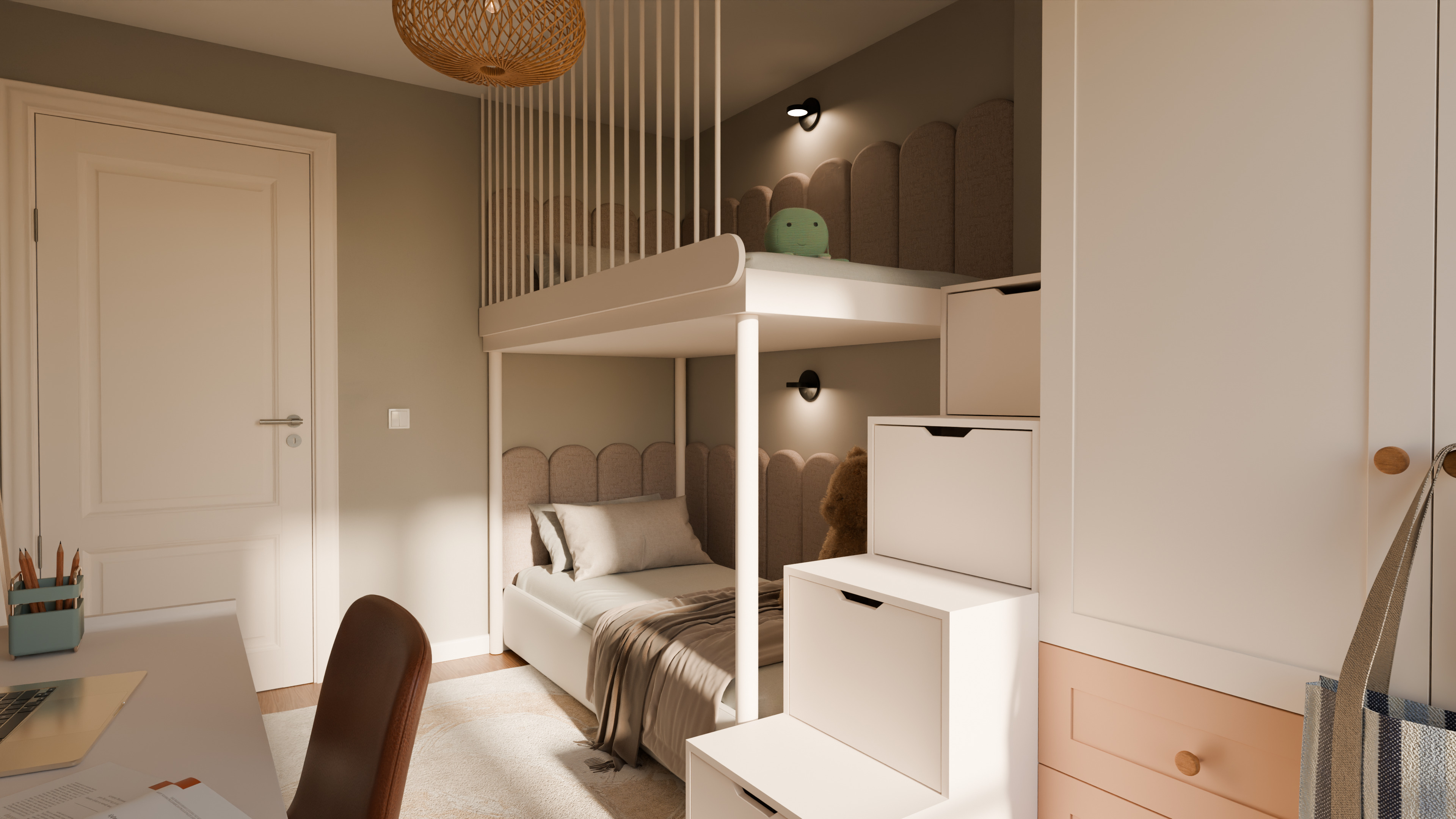 Kids Room Realistic Scene 3D model_2