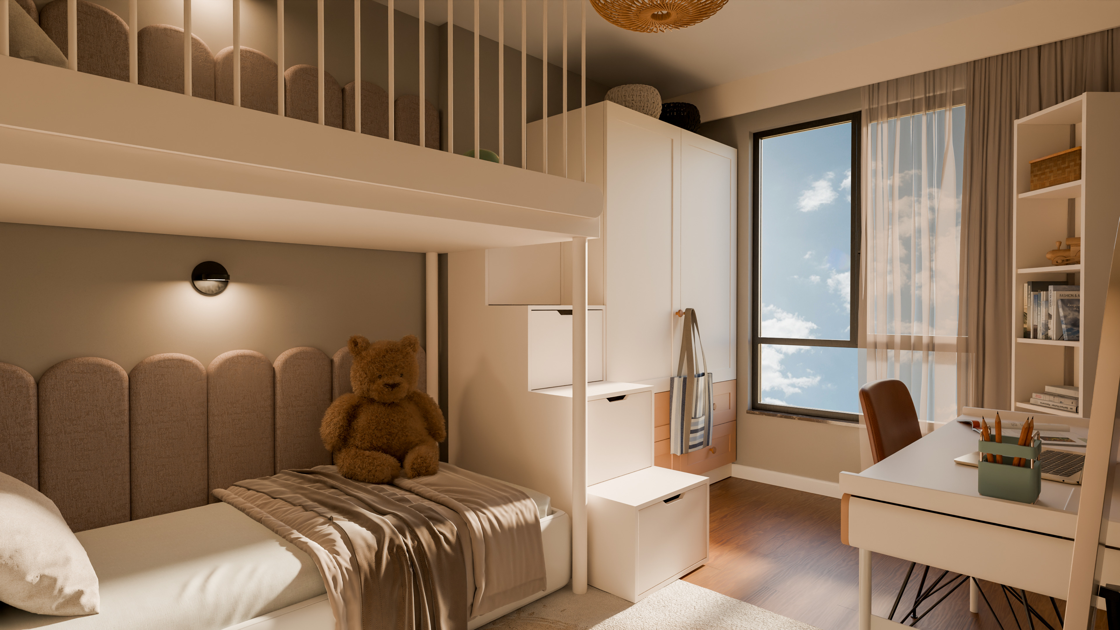 Kids Room Realistic Scene 3D model_1