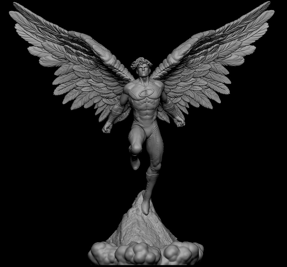 Angel X-Men Statue - Marvel Statue - 3D Print File STL 3D print model_3
