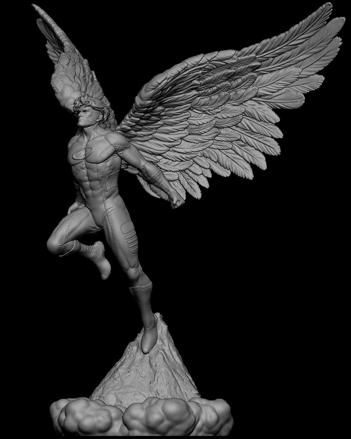 Angel X-Men Statue - Marvel Statue - 3D Print File STL 3D print model_5