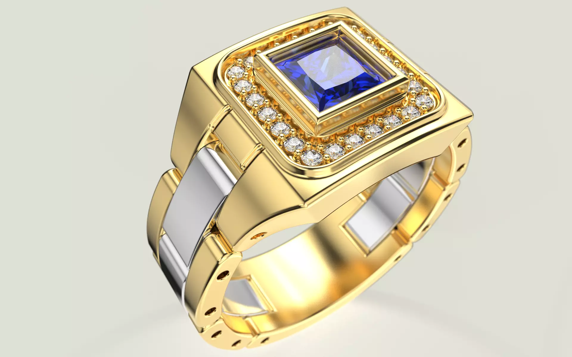 Rolex Men Ring 3D print model_0
