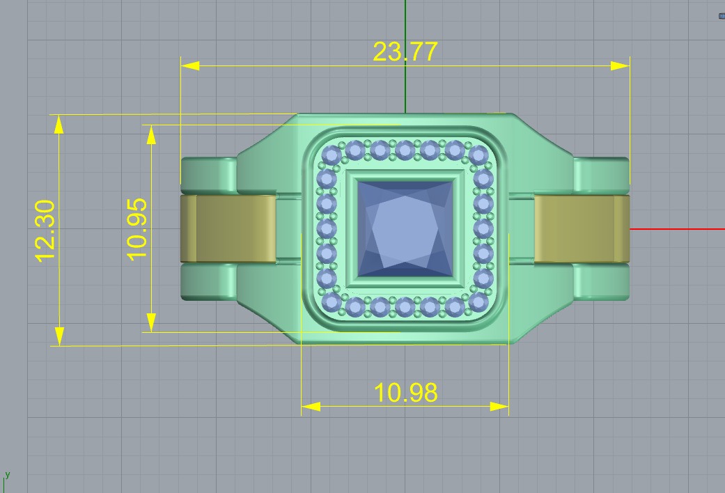 Rolex Men Ring 3D print model_4