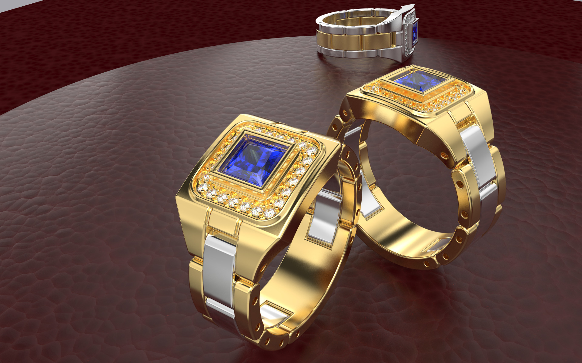Rolex Men Ring 3D print model_1