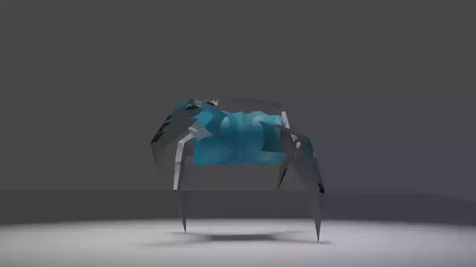 glass robot- animated 3D model