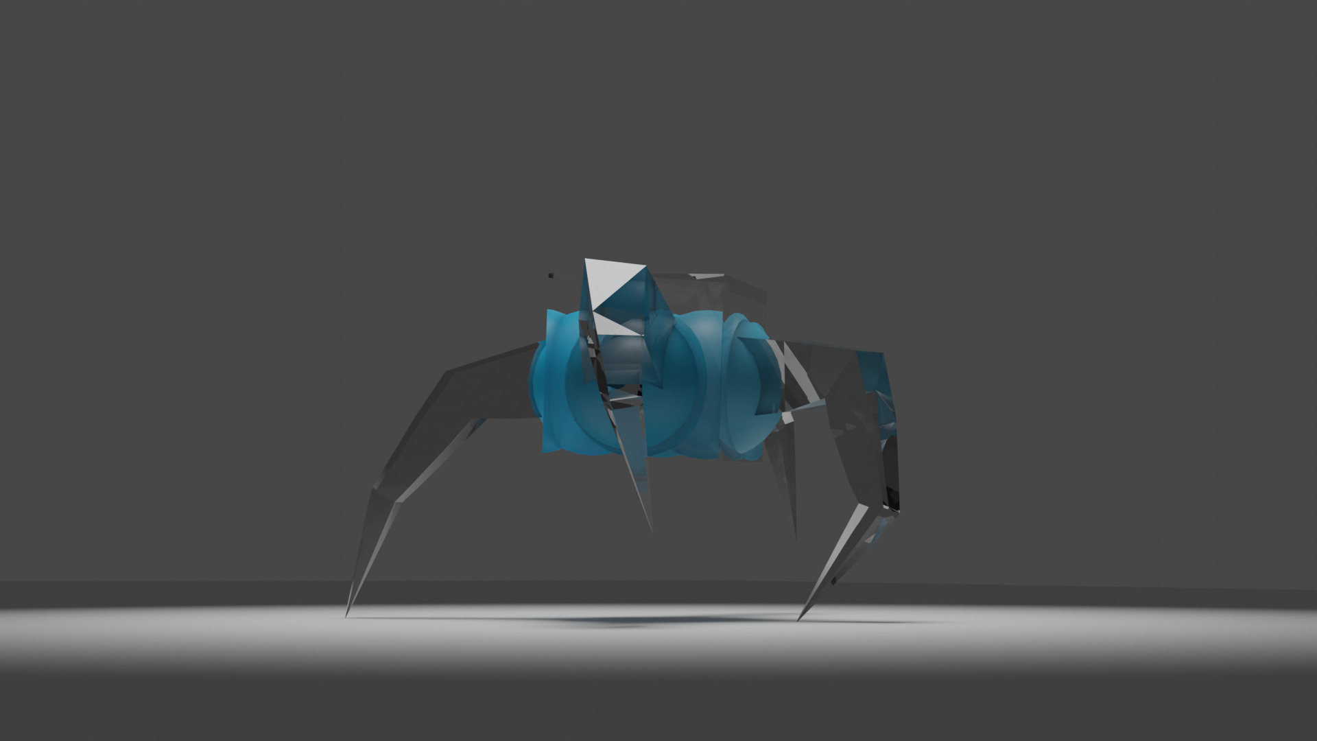 glass robot- animated 3D model_1
