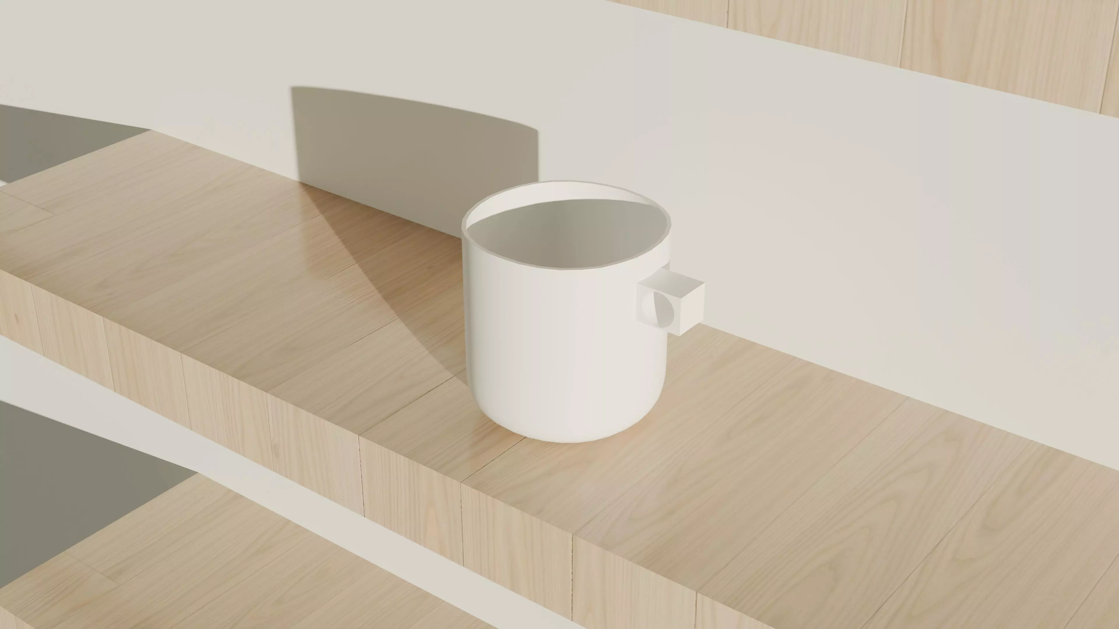 White Mug Low-poly 3D model_0