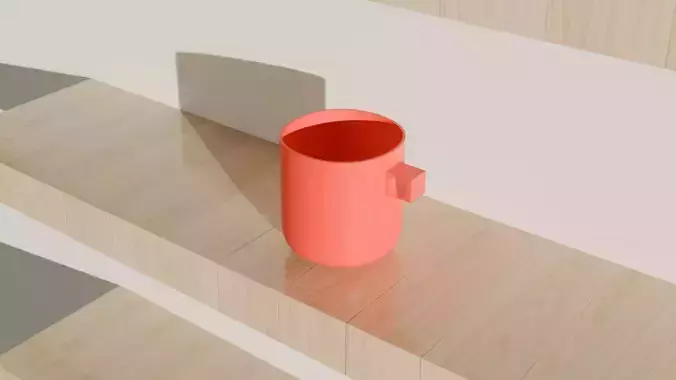 Red Mug Low-poly 3D model