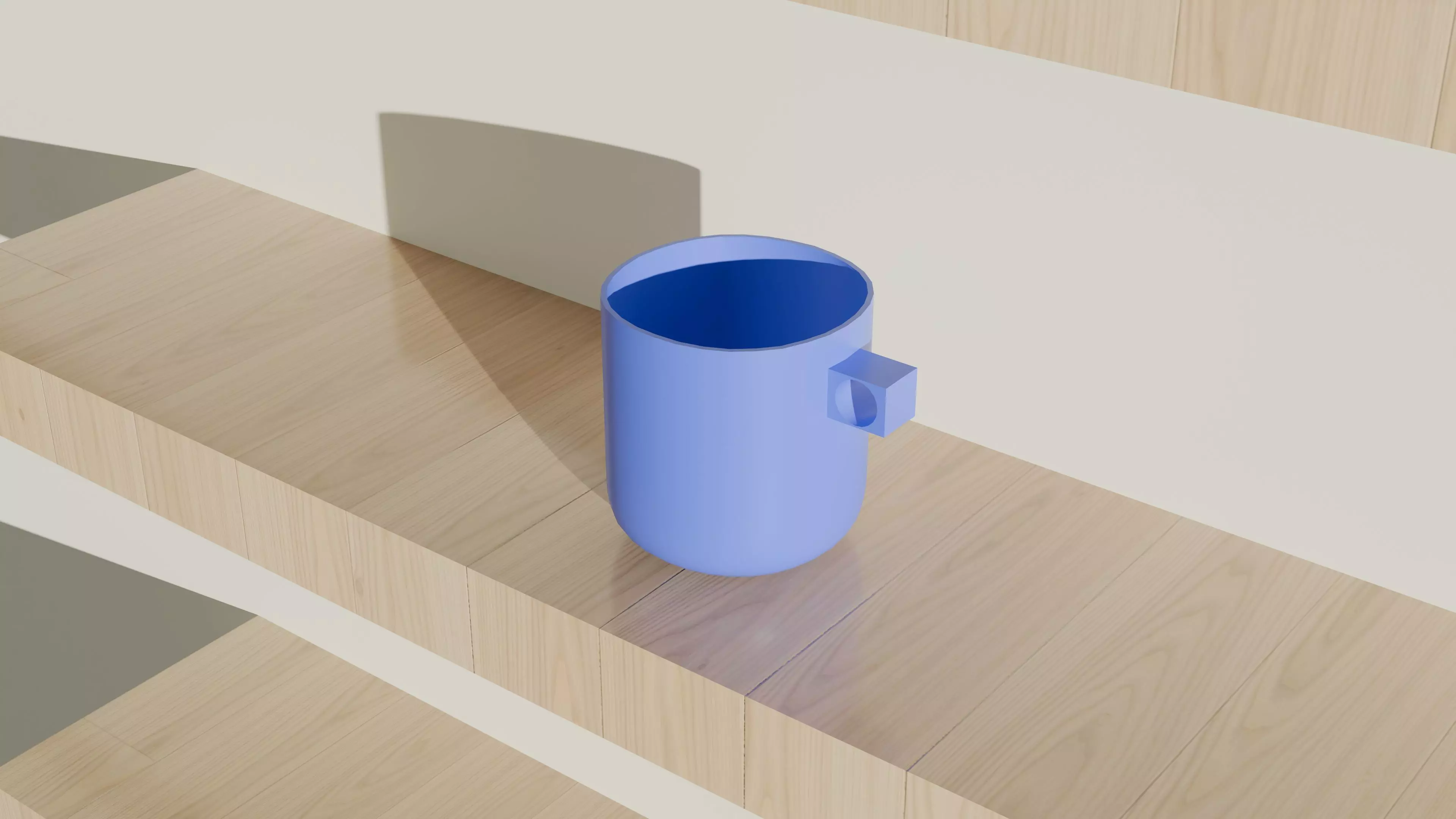 Blue Mug Low-poly 3D model_0