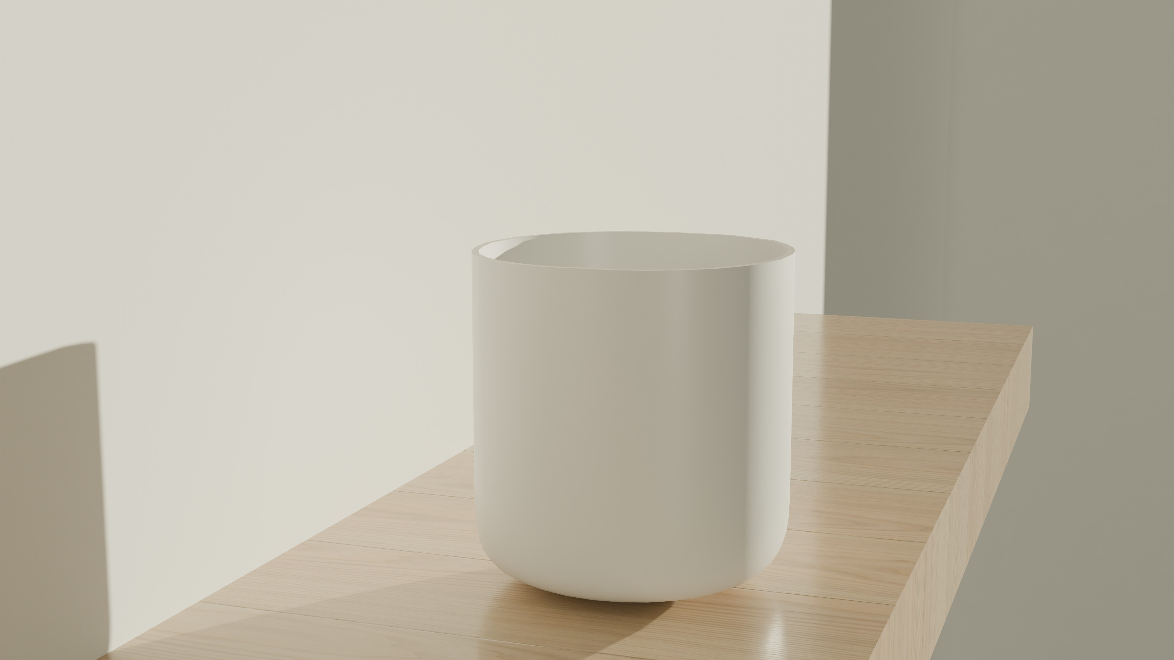 White And Red Mug Low-poly 3D model_3