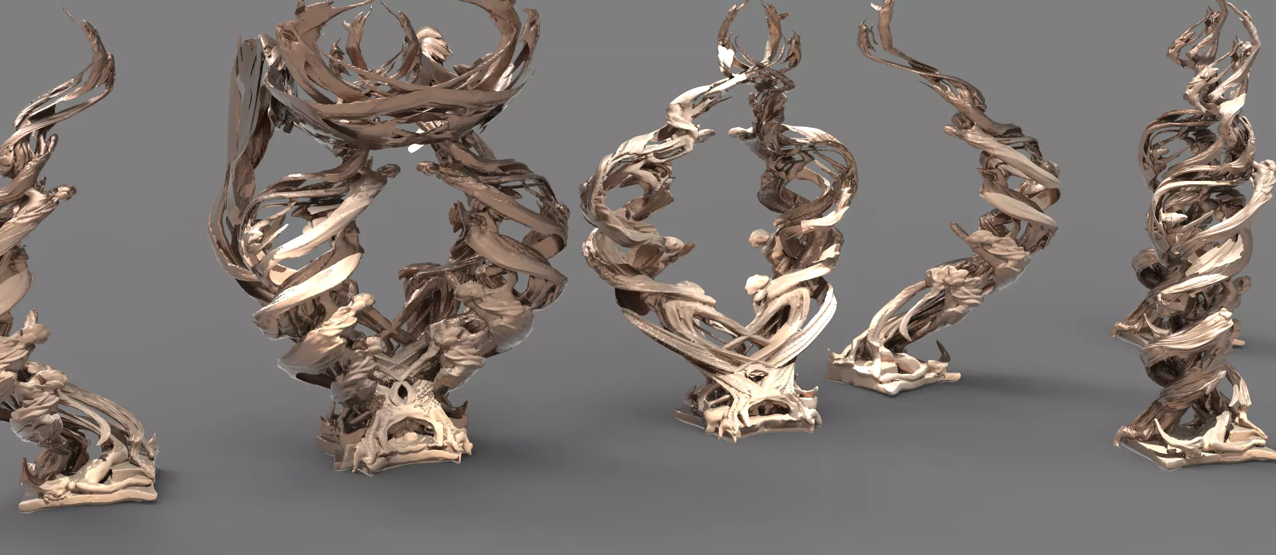 Siren Dance sculpture collection  3D model_0