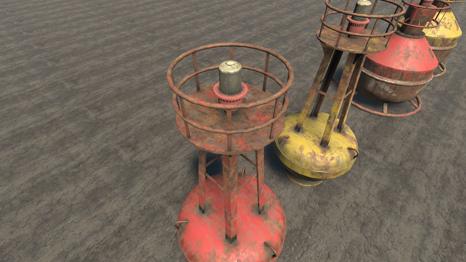 Buoys Collection Low-poly 3D model_12