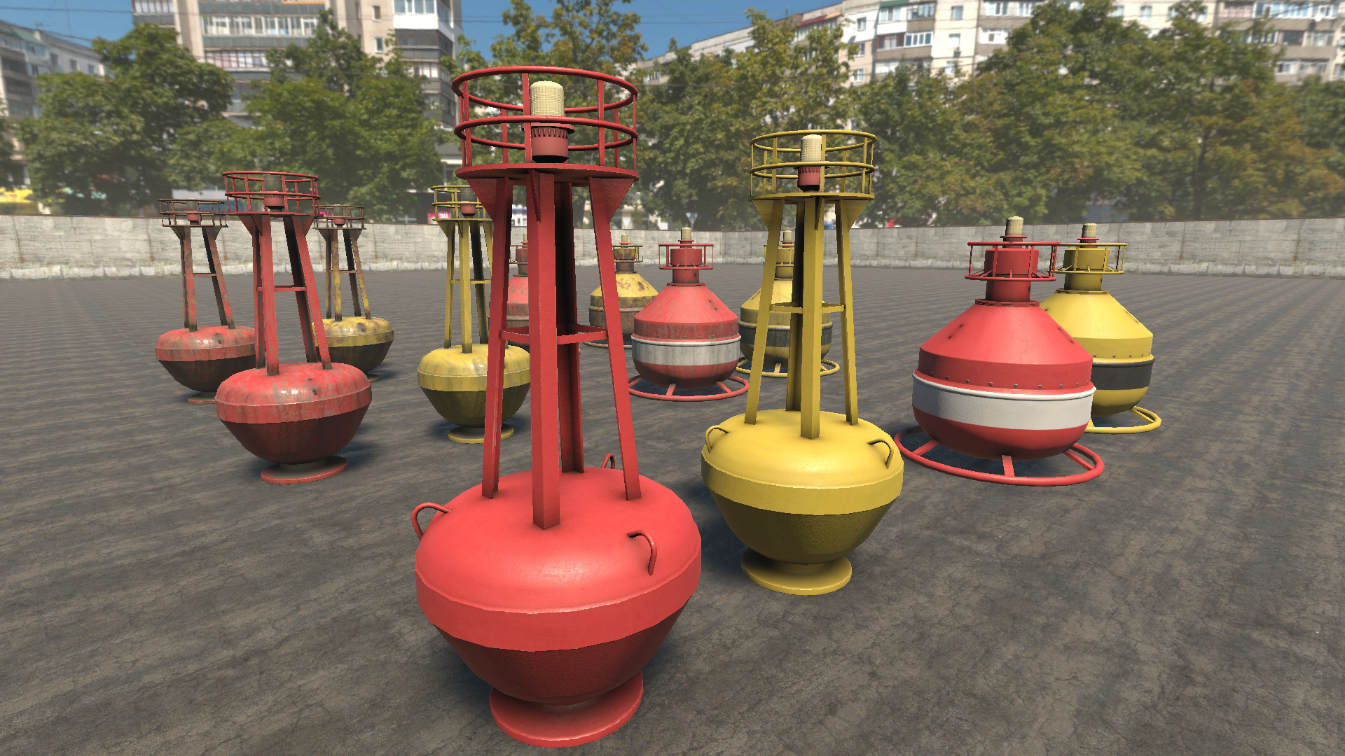 Buoys Collection Low-poly 3D model_5