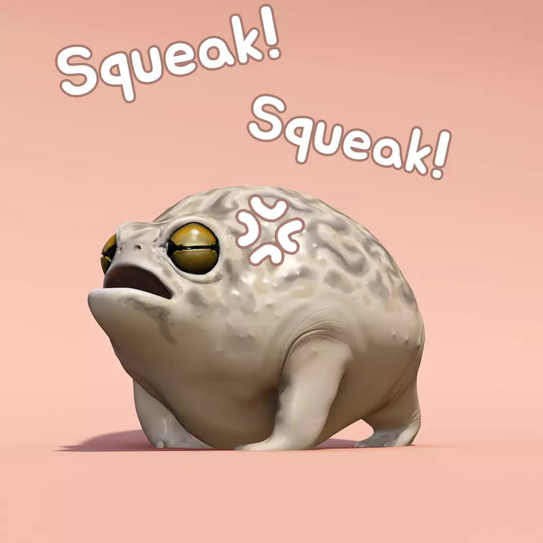 Squeaky Desert Rain Frog 3D print model
