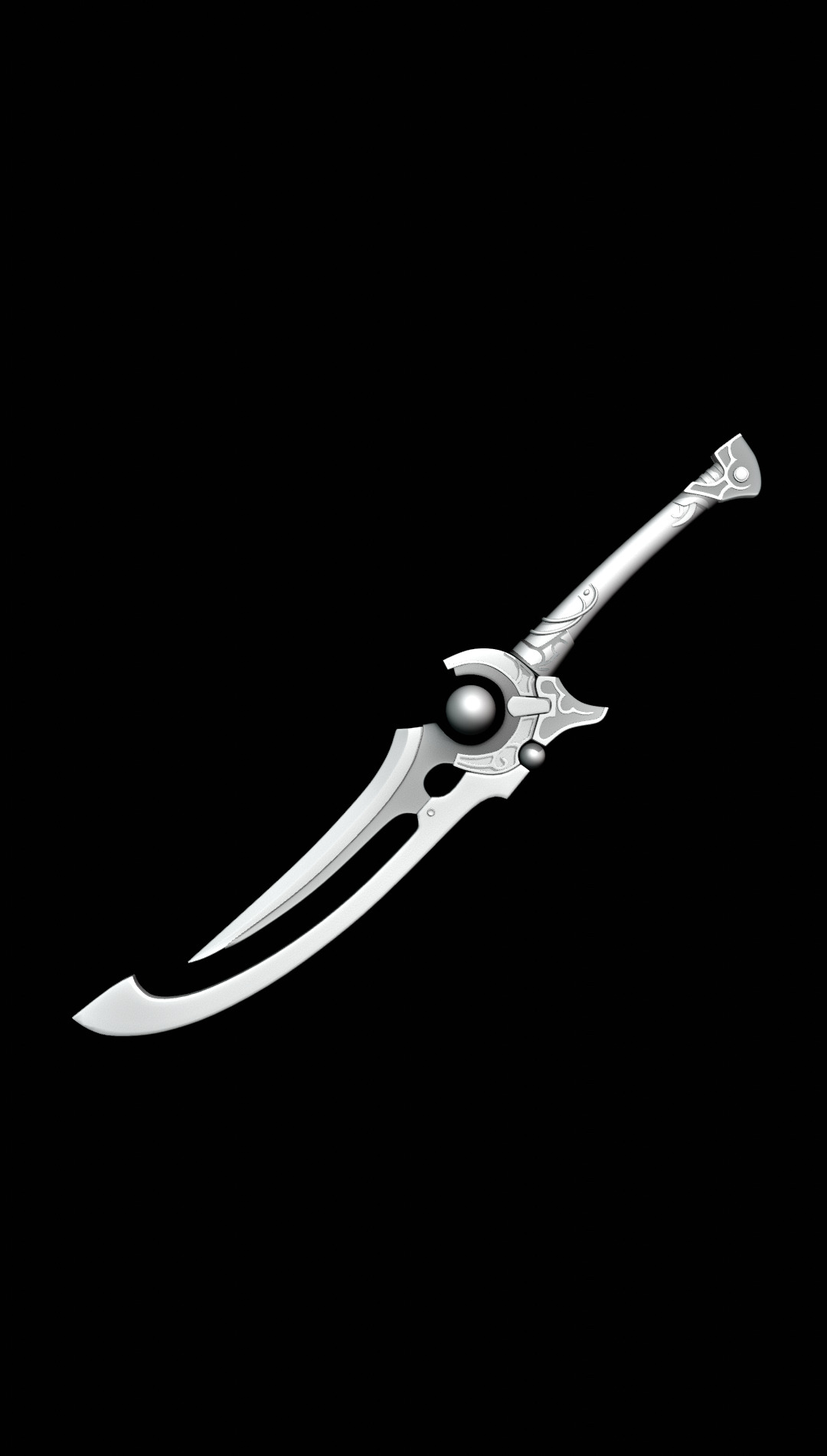 Simple lowpoly fantasy sword modeling Low-poly 3D model_2