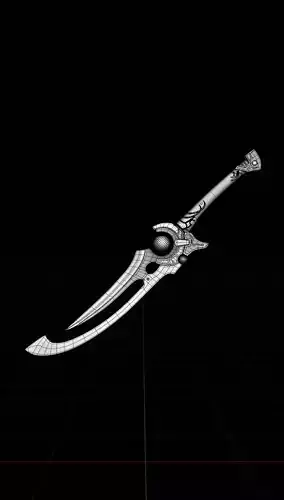 Simple lowpoly fantasy sword modeling