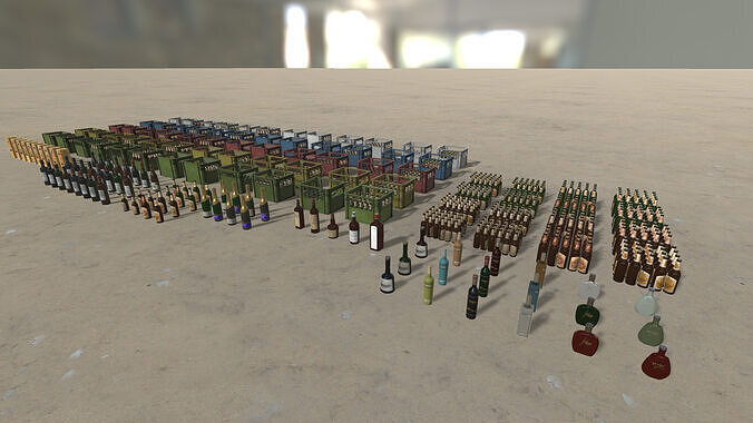 Bottles Collection HQ - PBR Low-poly 3D model 2