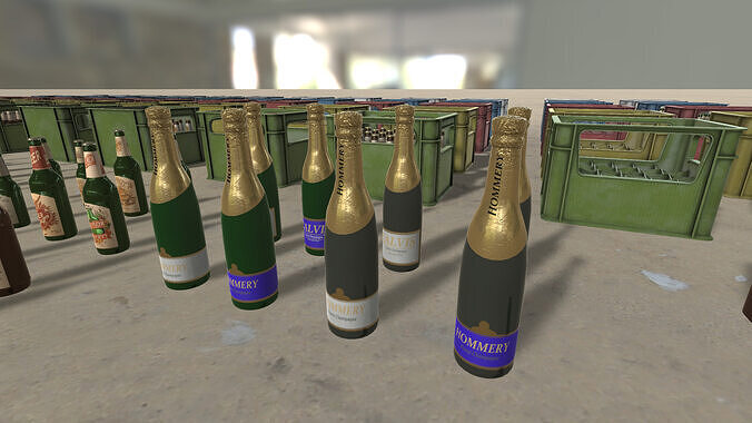 Bottles Collection HQ - PBR Low-poly 3D model 7