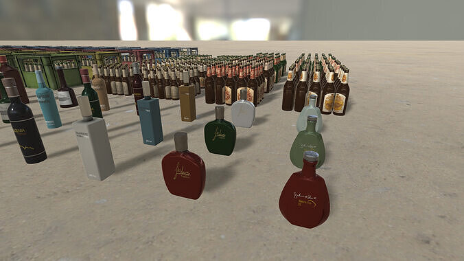 Bottles Collection HQ - PBR Low-poly 3D model 5