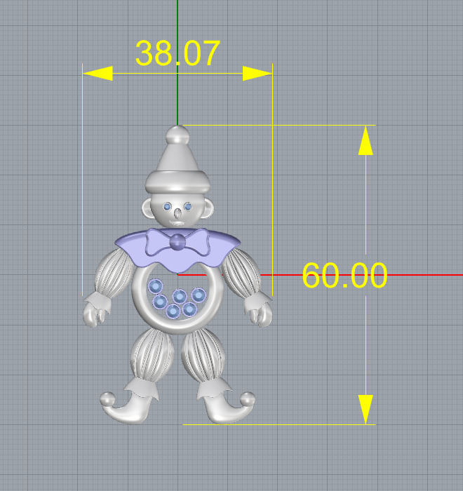 Chopard clown Pendant 3D print model_4