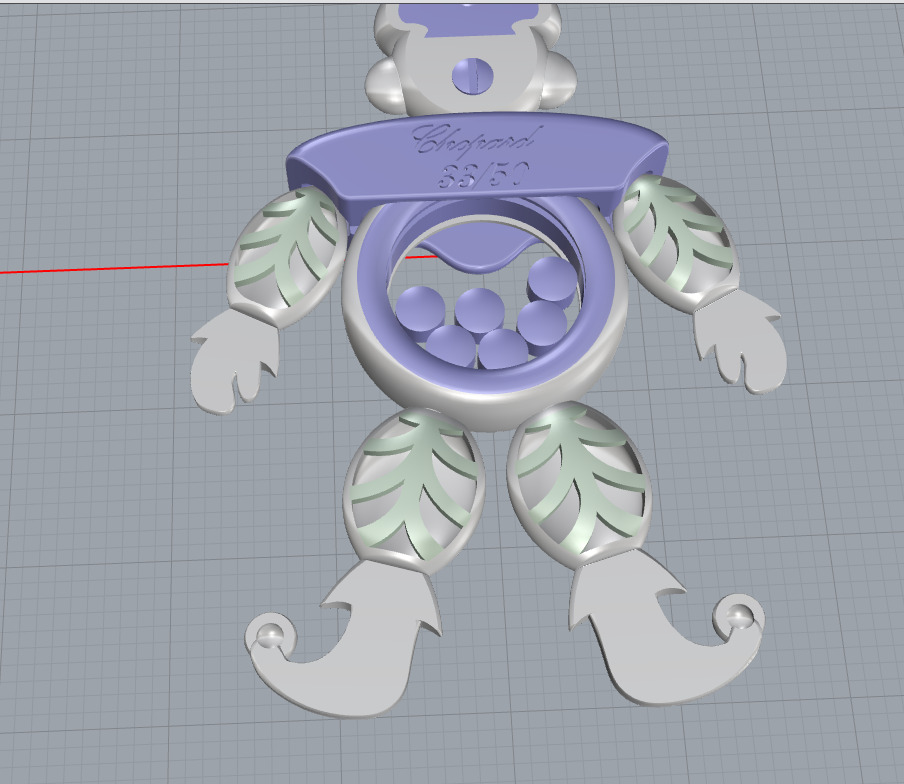 Chopard clown Pendant 3D print model_9