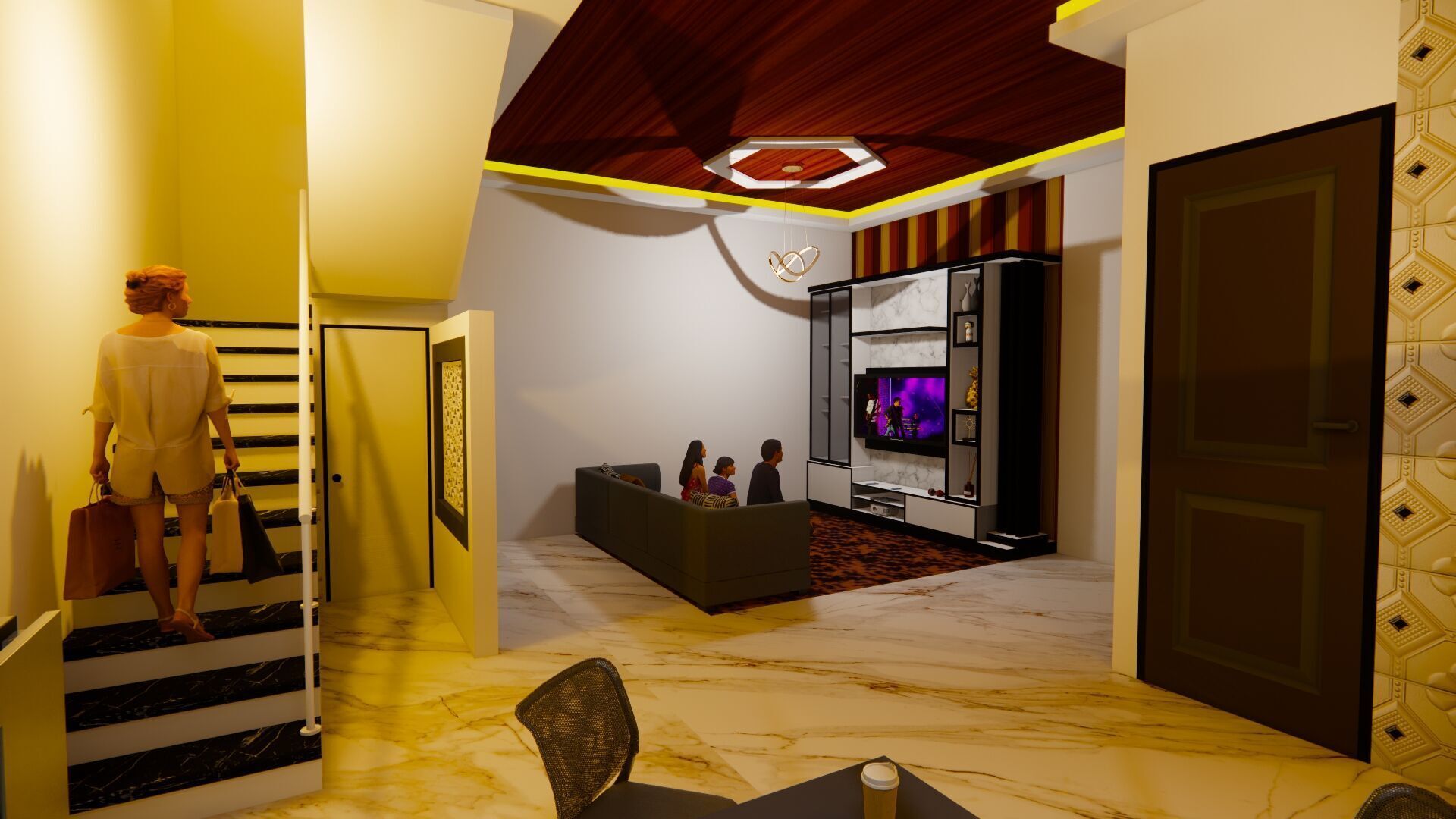 minimalis modern house  3D model_3