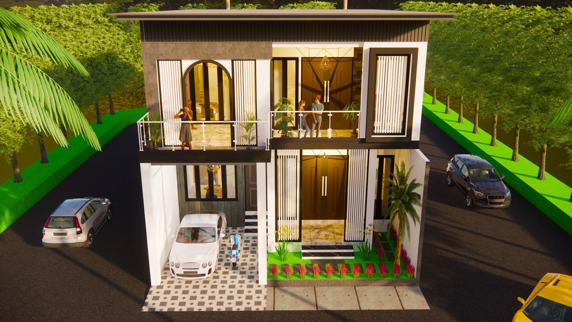 minimalis modern house  3D model_9