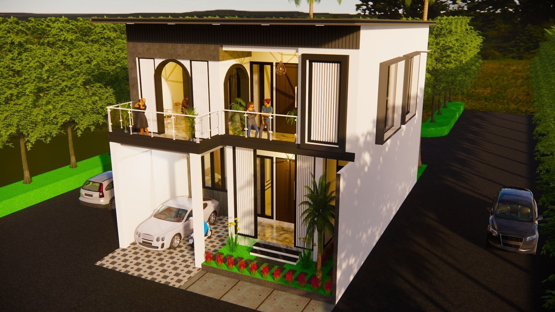 minimalis modern house  3D model_10