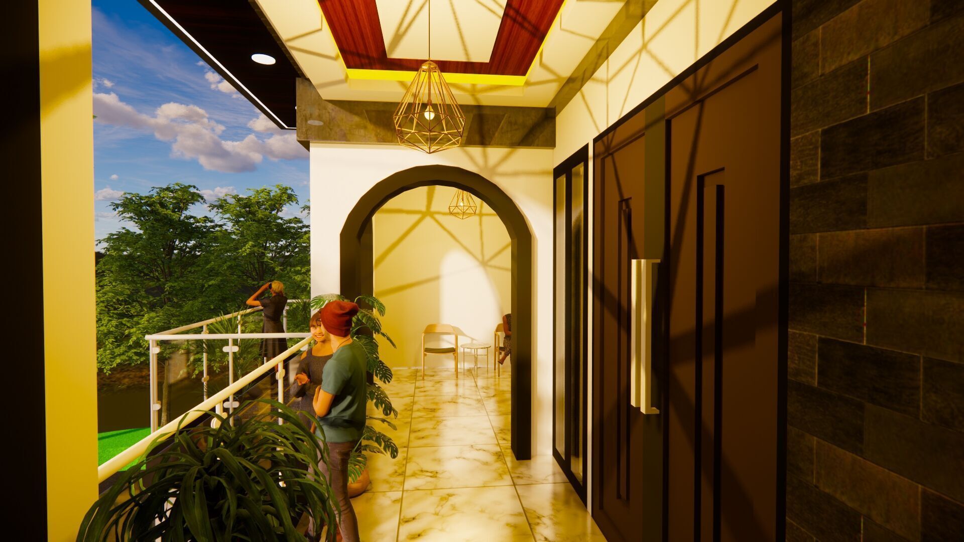 minimalis modern house  3D model_7