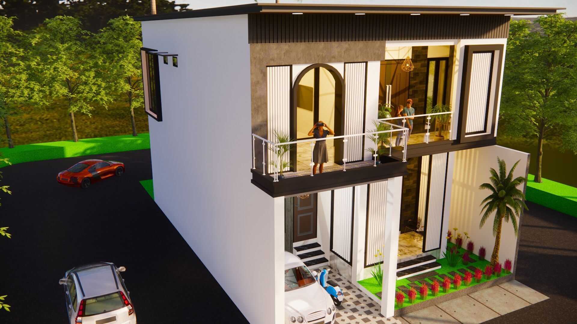 minimalis modern house  3D model_11