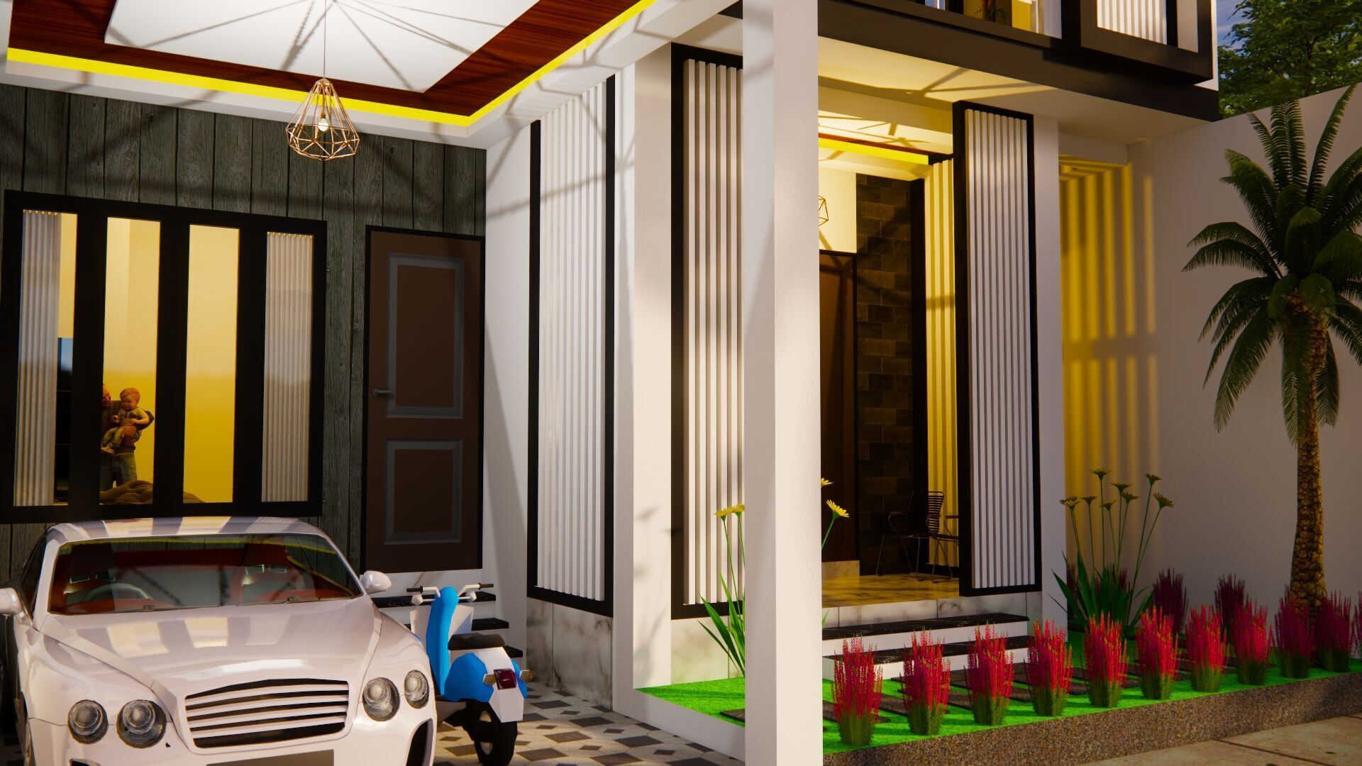 minimalis modern house  3D model_13