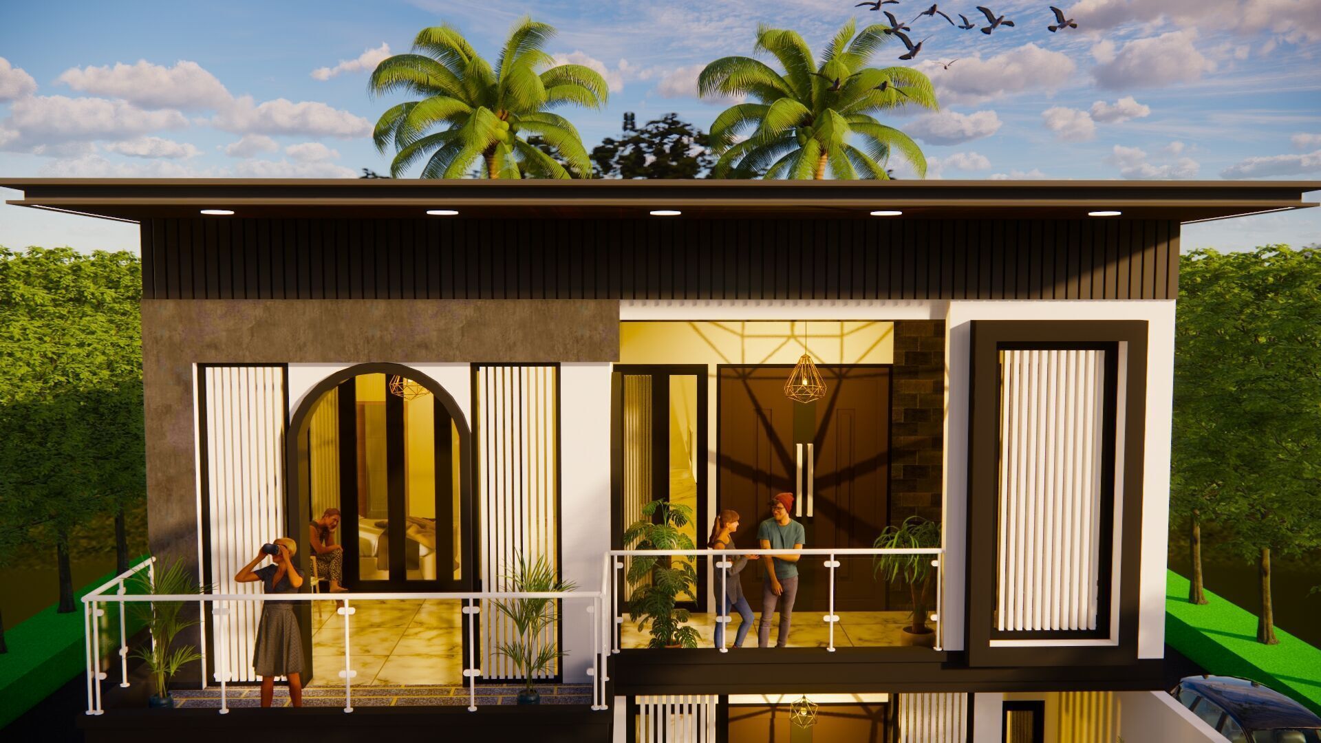 minimalis modern house  3D model_8